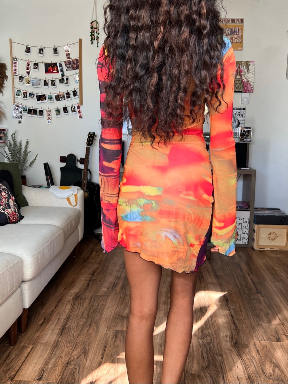 Jaded London Abstract Print Tie Dress - Picture 4 of 8
